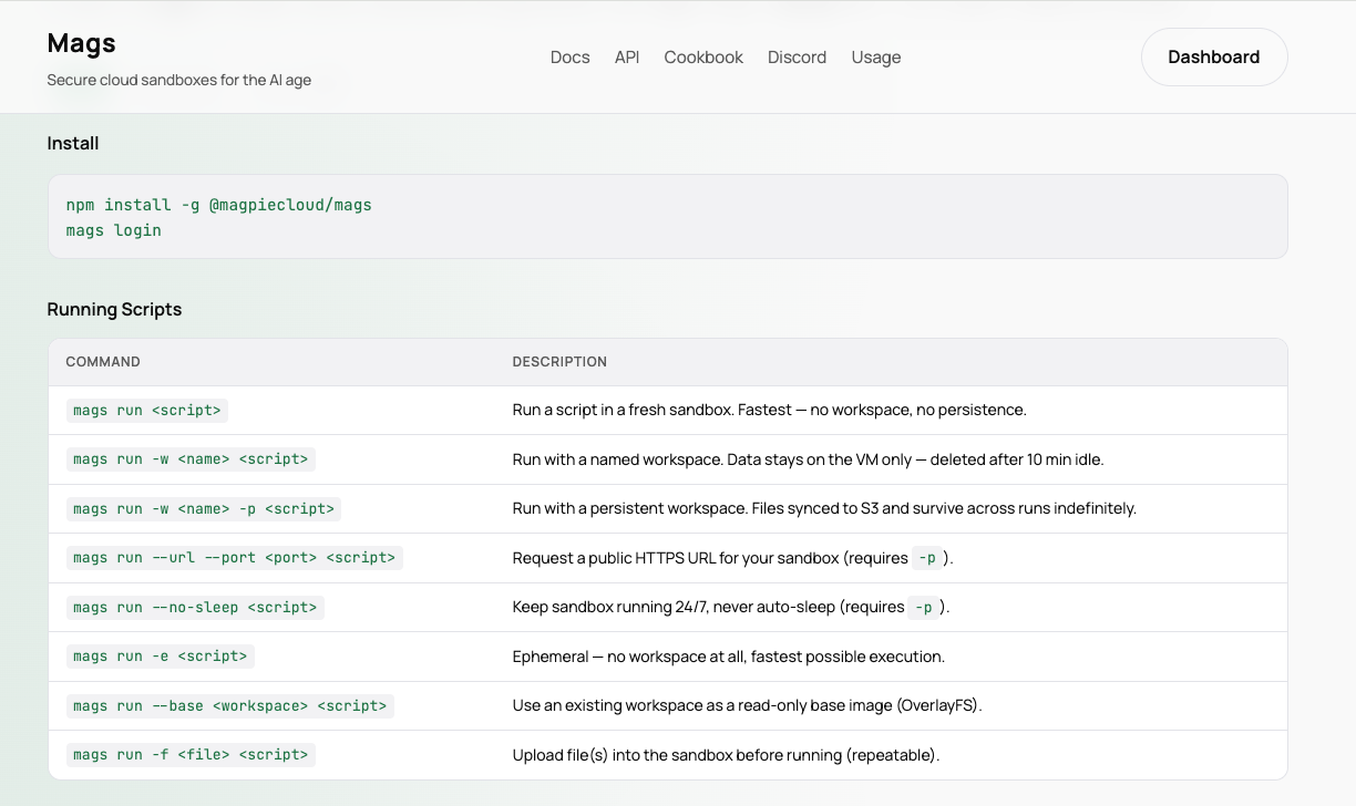mags.run — Cloud VM platform for AI workloads